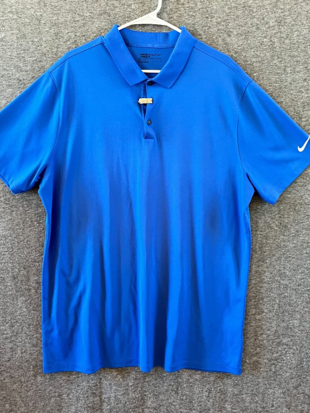nike golf standard fit dri fit short sleeve golf shirt mens 2XL cobalt blue 100%